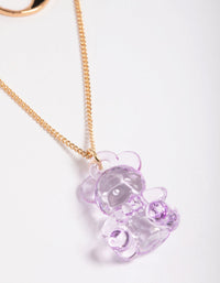 Gold Cute Bear & Yin Yang Necklace - link has visual effect only