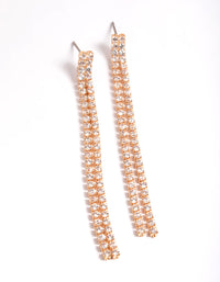 Cubic Zirconia Double Row Cupchain Drop Earrings - link has visual effect only