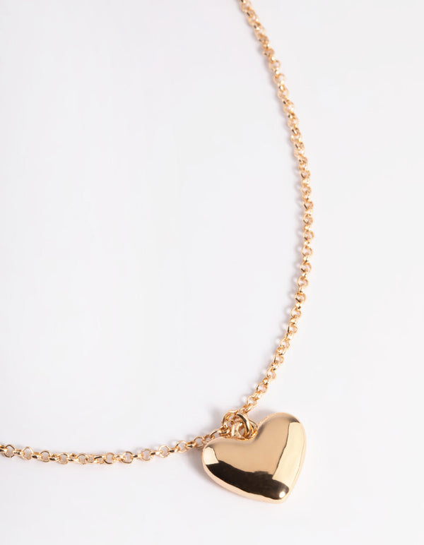 Gold heart choker on sale necklaces