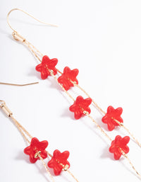 Red Bell Flower Drop Earrings - link has visual effect only