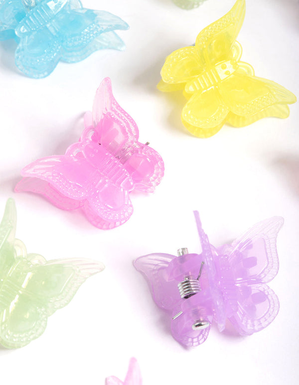 Assorted Colors Butterfly Claw Hair Clips 12pk