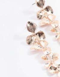 Rose Gold Graduated Flower Drop Earrings - link has visual effect only