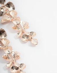 Rose Gold Graduated Flower Drop Earrings - link has visual effect only