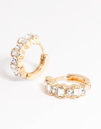 Gold Diamante Huggie Earrings - link has visual effect only