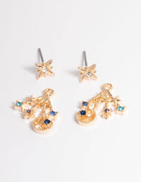 Gold Celestial Jacket Earrings - link has visual effect only