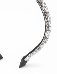 Rhodium Rectangle Diamante Headband - link has visual effect only