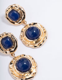 Gold Vintage Molten Round Drop Earrings - link has visual effect only