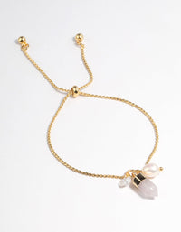 Gold Plated Multi Cluster Freshwater Pearl Toggle Bracelet - link has visual effect only