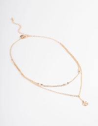 Gold Mixed Stone & Sun Ray Layered Necklace - link has visual effect only