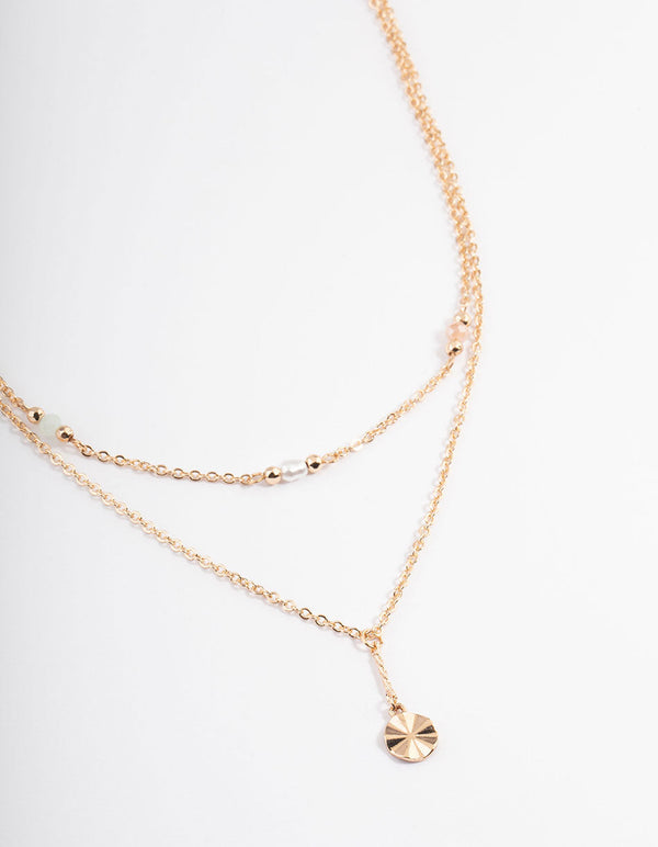 Dainty gold layered necklace sale