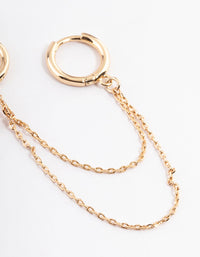 Gold Crystal Charm Chain Hoop Earrings - link has visual effect only