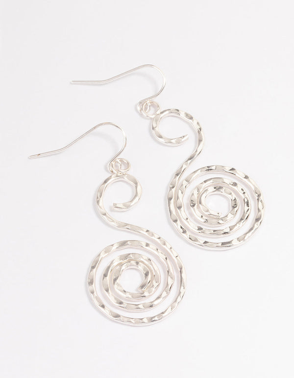 Silver Swirl Drop Earrings