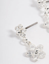 Silver Cubic Zirconia Double Daisy Drop Earrings - link has visual effect only