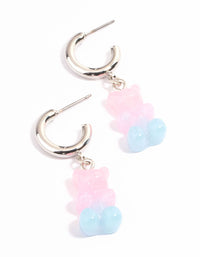 Rhodium Ombre Gummy Huggie Earrings - link has visual effect only