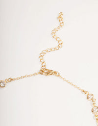 Gold Cubic Zirconia Station Anklet - link has visual effect only