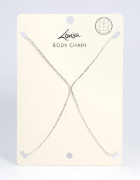 Silver Diamante Cross Body Chain - link has visual effect only