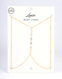 Gold Cubic Zirconia Centre Body Chain - link has visual effect only