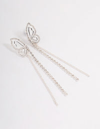 Silver Butterfly Wing Drop Earrings - link has visual effect only