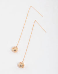 Gold Filigree Ball Threader Drop Earrings - link has visual effect only