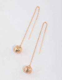 Gold Filigree Ball Threader Drop Earrings - link has visual effect only