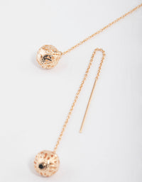 Gold Filigree Ball Threader Drop Earrings - link has visual effect only