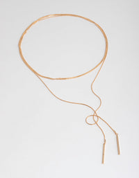 Gold Fine Round Snake Chain Scarf - link has visual effect only