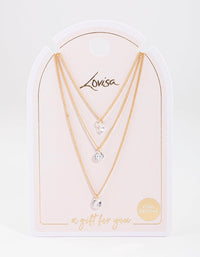 Gold Classic Diamante Layered Necklace - link has visual effect only