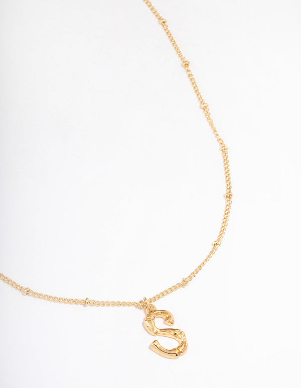 Letter S Gold Plated Layered Diamante Initial Necklace - Lovisa