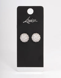 Rhodium Dome Sparkle Earrings - link has visual effect only