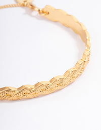 Gold Plated Twisted Weave Cuff Bangle - link has visual effect only