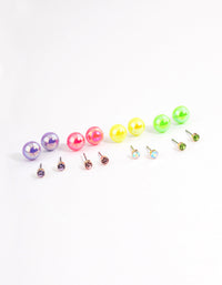 Bright Mixed Diamante & Ball Earrings 8-Pack - link has visual effect only