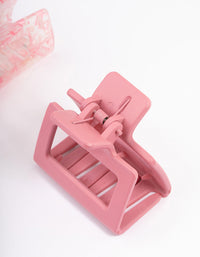 Plastic Pink Rectangle Claw Clip Pack - link has visual effect only