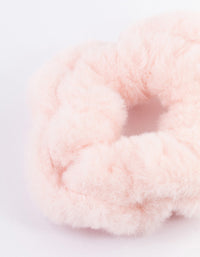 Blush Fluffy Hair Scrunchie - link has visual effect only