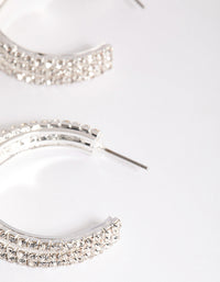 Silver Triple Illusion Mini Hoop Earrings - link has visual effect only