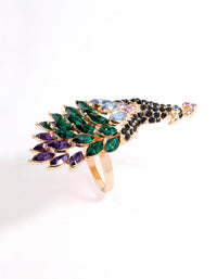 Gold Sparkly Peacock Ring - link has visual effect only