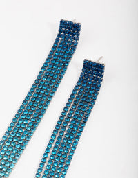 Coated Blue Graduated Colour Cup Chain Drop Earrings - link has visual effect only