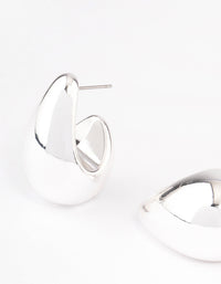 Silver Midi Pear Hoop Earrings - link has visual effect only