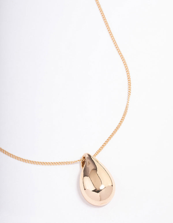 Gold Mini Pear Drop Pendant Necklace