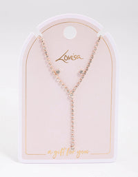 Rose Gold Y-Shaped Cupchain Necklace & Earring Set - link has visual effect only