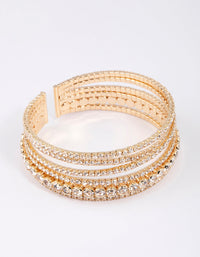 Gold Criss Cross Circle Cupchain Bangle - link has visual effect only