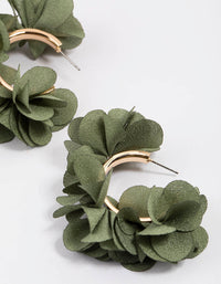 Gold Fabric Flower Petal Hoop Earrings - link has visual effect only