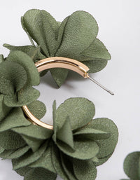 Gold Fabric Flower Petal Hoop Earrings - link has visual effect only