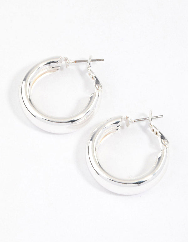 Silver Core Clean Hoop Earrings & Polishing Set