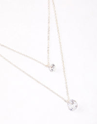 Silver Double Row Cubic Zirconia Necklace & Polishing Set - link has visual effect only