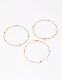 Gold Diamante Stone Bangle Pack - link has visual effect only