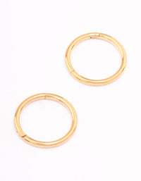 Gold Plated Plain Clicker Earrings 7mm - link has visual effect only