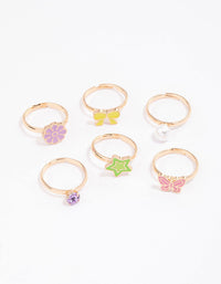 Kids Star & Bow Ring 6-Pack - link has visual effect only