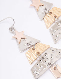 Mixed Metal Christmas Tree Drop Earrings - link has visual effect only