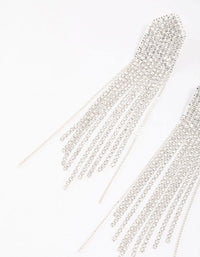 Silver Multi Chain Pointed Drop Earrings - link has visual effect only