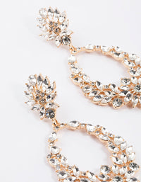 Gold Floral Oval Drop Earrings - link has visual effect only